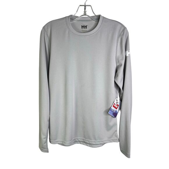 Helly Hansen Athletic Shirt Mens Small Gray UPF 50+ Regular Fit NWT - Picture 1 of 12
